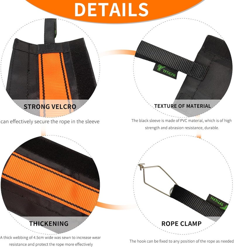 TFTICFH Rope Protector, Portable Rope Guard Abrasion-Resistant Rope Cover Protection, Durable Climbing Rope Protector Sleeve for Rock Climbing Arborist Outdoor Gear Rappelling, 50cm - Image 4